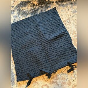 Pottery Barn Pick-Stitch Handcrafted Cotton/Linen Quilted European Sham (1) Blue